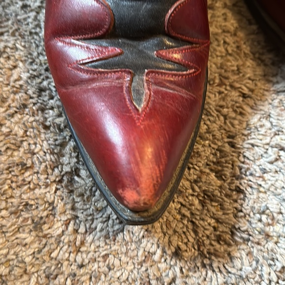 Laredo Boots Made in USA Red Black Cowgirl Cowboy Western Women’s Size 7.5 - Picture 3 of 8